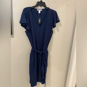 NWT White House Black Market V-Neck Flounce Midi Dress Size Extra Large